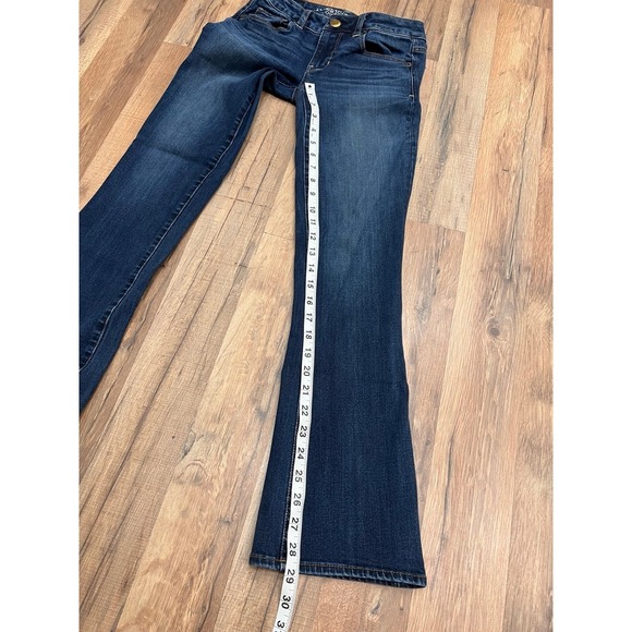 American Eagle 360 Super Stretch Bootcut Jeans Dark Wash‎ Women's Size 0 Short - Picture 7 of 8